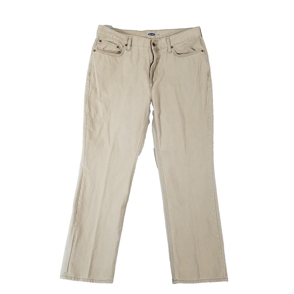 Old Navy jeans men's 36x30 regular fit straight beige denim pants cotton retro